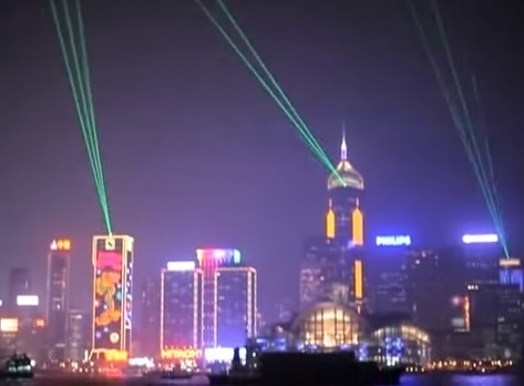 Лазерное шоу в Гонконге